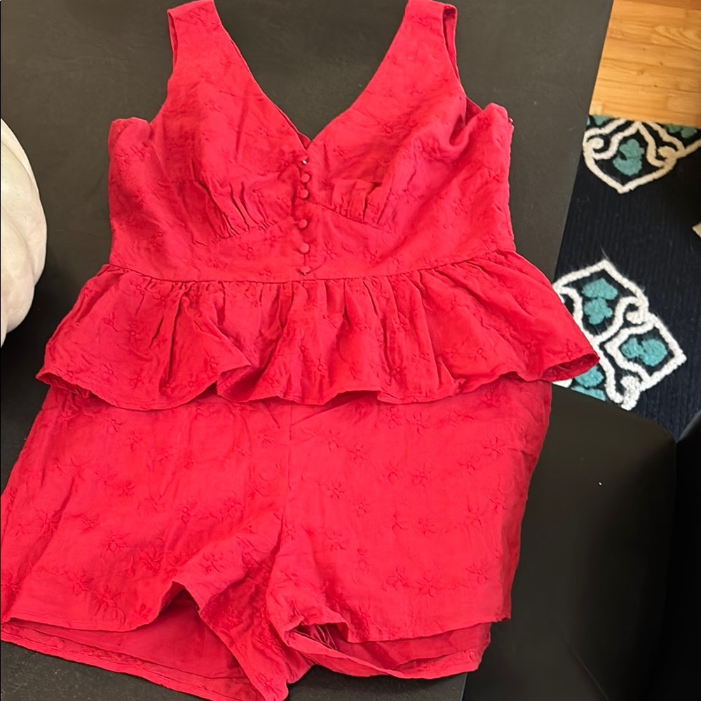 Elegant Red Sleeveless Jumpsuit